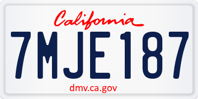 CA license plate 7MJE187