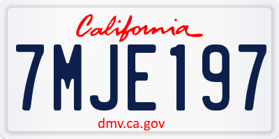 CA license plate 7MJE197