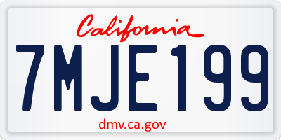 CA license plate 7MJE199