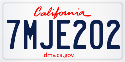 CA license plate 7MJE202