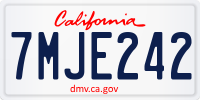 CA license plate 7MJE242