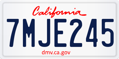 CA license plate 7MJE245