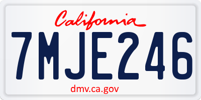 CA license plate 7MJE246
