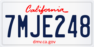 CA license plate 7MJE248