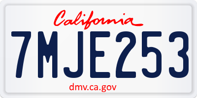 CA license plate 7MJE253