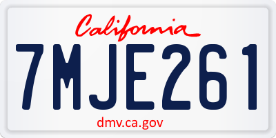 CA license plate 7MJE261