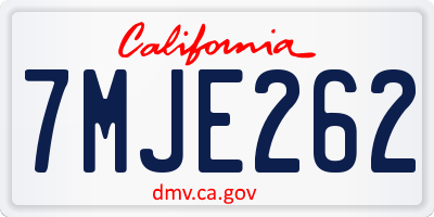 CA license plate 7MJE262