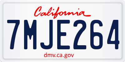 CA license plate 7MJE264