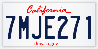 CA license plate 7MJE271