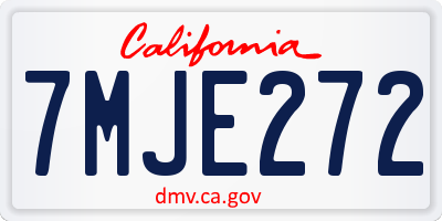 CA license plate 7MJE272