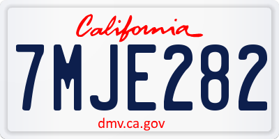 CA license plate 7MJE282