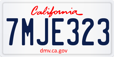 CA license plate 7MJE323