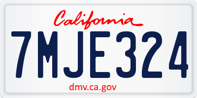 CA license plate 7MJE324