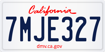 CA license plate 7MJE327