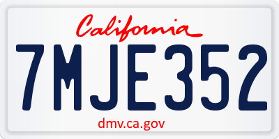 CA license plate 7MJE352