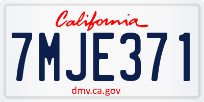 CA license plate 7MJE371