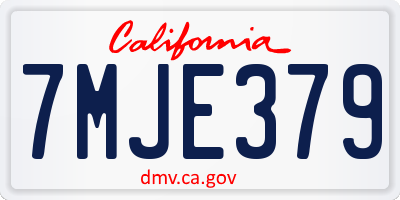 CA license plate 7MJE379