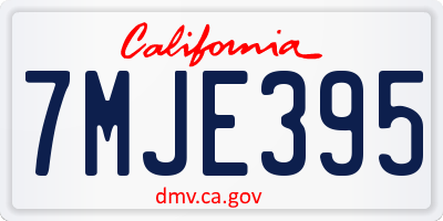 CA license plate 7MJE395