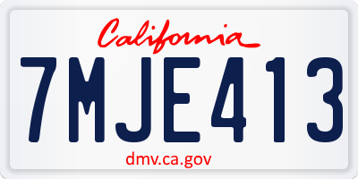 CA license plate 7MJE413