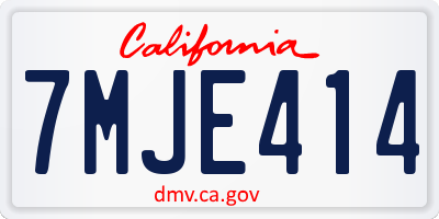 CA license plate 7MJE414