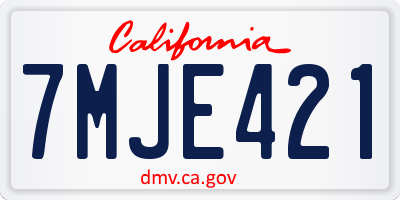 CA license plate 7MJE421