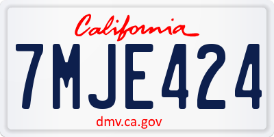 CA license plate 7MJE424