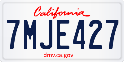 CA license plate 7MJE427