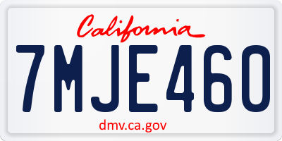 CA license plate 7MJE460