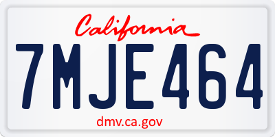 CA license plate 7MJE464