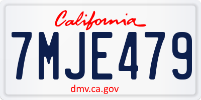 CA license plate 7MJE479
