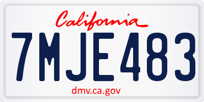 CA license plate 7MJE483