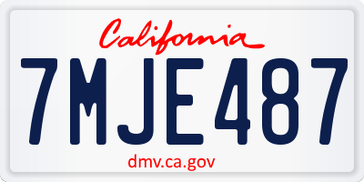 CA license plate 7MJE487