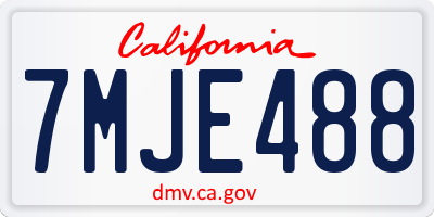 CA license plate 7MJE488