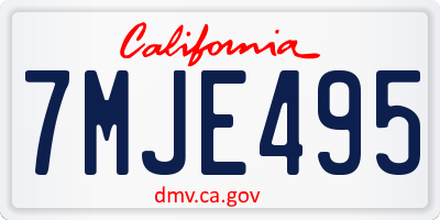 CA license plate 7MJE495