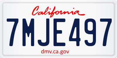 CA license plate 7MJE497
