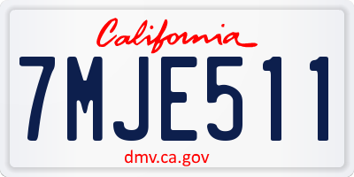CA license plate 7MJE511