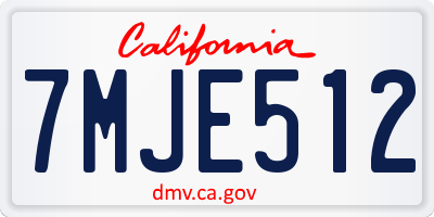 CA license plate 7MJE512