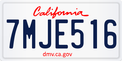 CA license plate 7MJE516