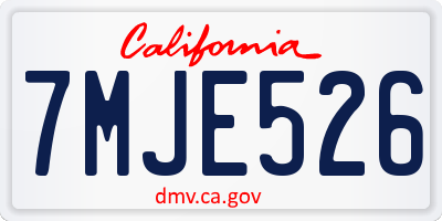 CA license plate 7MJE526