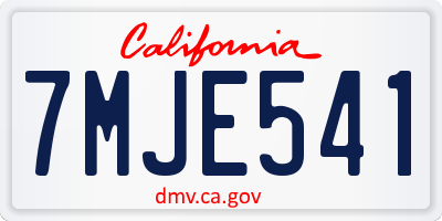 CA license plate 7MJE541