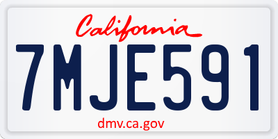 CA license plate 7MJE591
