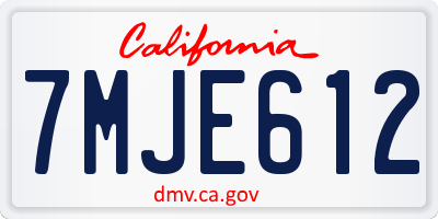 CA license plate 7MJE612