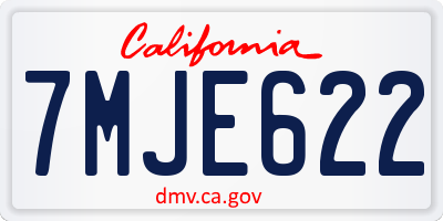 CA license plate 7MJE622