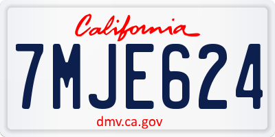 CA license plate 7MJE624
