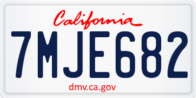 CA license plate 7MJE682