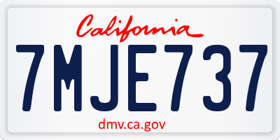 CA license plate 7MJE737