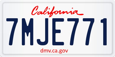 CA license plate 7MJE771
