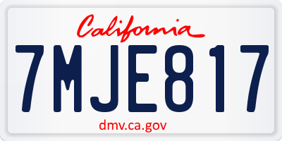 CA license plate 7MJE817