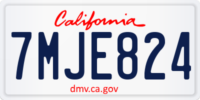 CA license plate 7MJE824