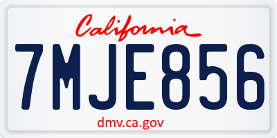 CA license plate 7MJE856